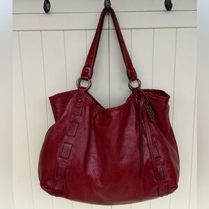 Coach Limited Edition Dylan Brick Red Cracked Leather Shoulder Bag Tote 14633
